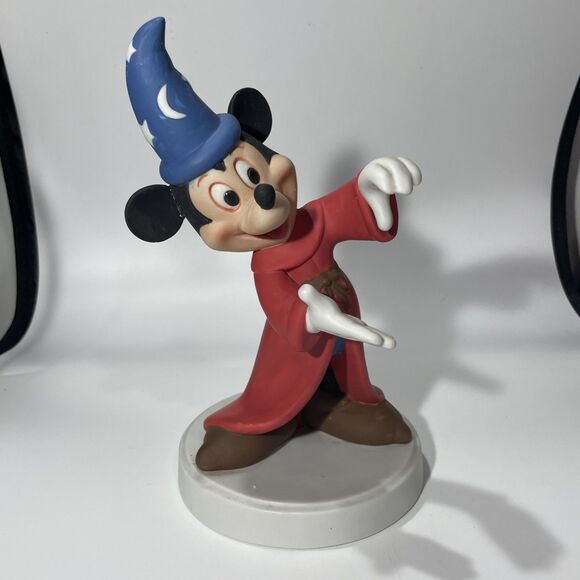 Vintage Disney Korea Sorcerer Mickey Mouse Figurine Fantasia 8” Tall Rare - Picture 2 of 7
